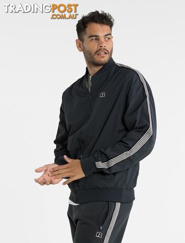 Russell Athletic Mens Iconic Retro Bomber Jacket - Carbon - RUSSELL ATHLETIC -...