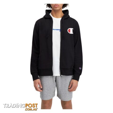 Champion Mens C Logo Zip Hoodie - Black - CHAMPION