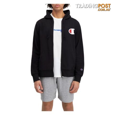 Champion Mens C Logo Zip Hoodie - Black - CHAMPION