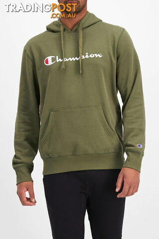 Champion Mens Script Hoodie - Green - CHAMPION