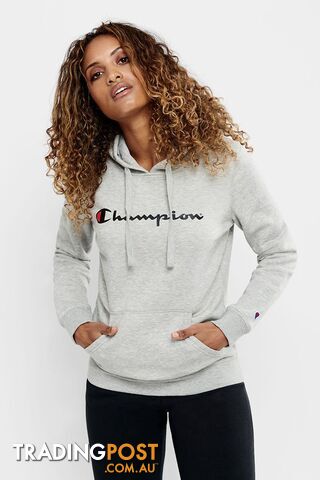 Champion Womens Script Hoodie - Grey - CHAMPION - 9351950116787