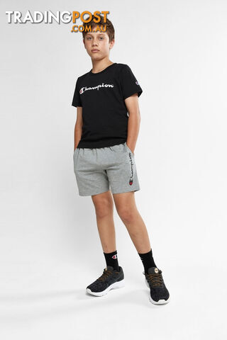 Champion Kids Jersey Script Short - Grey - CHAMPION