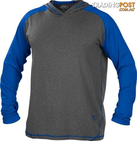 Rawlings Adult Hurler Lightweight Hoodie - Graphite/Royal Blue - RAWLINGS