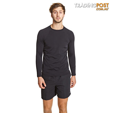 Zoggs Mens Jackson L/Slve SunTop - Black - ZOGGS
