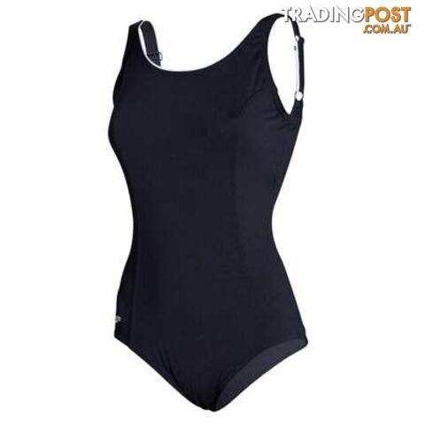 Speedo Womens Concealed D Cup Tank Swimsuit - Black/White - SPEEDO