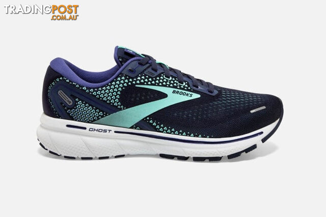 Brooks Womens Ghost 14 B Running Shoe - Navy - BROOKS