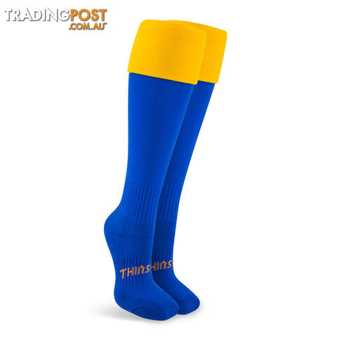 Thinskins Fine Football Socks - Royal/Gold - THINSKINS