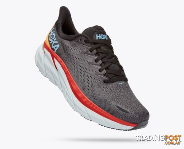 Hoka Mens Clifton 8 Wide Running Shoe - Anthracite/Castlerock - HOKA