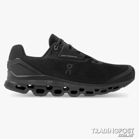 On Cloudstratus Mens Running Shoe - Black - ON