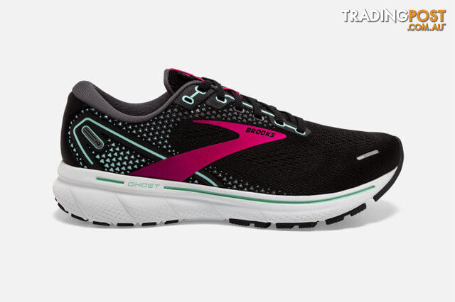 Brooks Womens Ghost 14 D Black - BROOKS