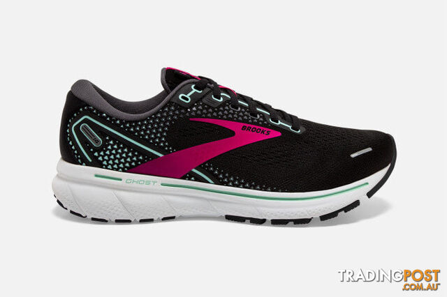 Brooks Womens Ghost 14 D Black - BROOKS