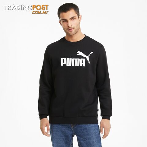 Puma Mens Ess+ 2 Col Big Logo Crew - Puma Black - PUMA - 4063697294127