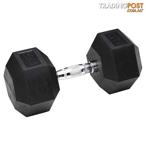 HCE Rubber Hex 25Kg Dumbbell - HCE - 2200000907202
