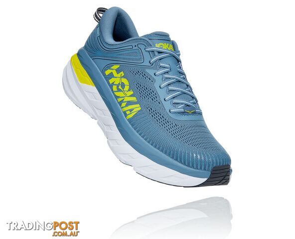 Hoka Mens Bondi 7 Running Shoe - Blue/Citrus - HOKA