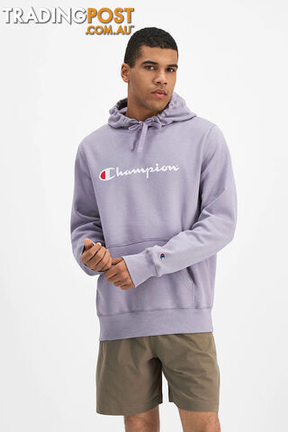 Champion Mens Script Hoodie - Purple - CHAMPION