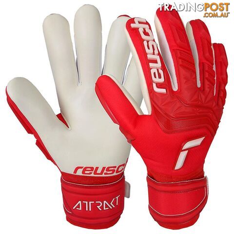 Reusch Attrakt Grip Finger Support GK Gloves - Red/White - REUSCH - 4060485276549