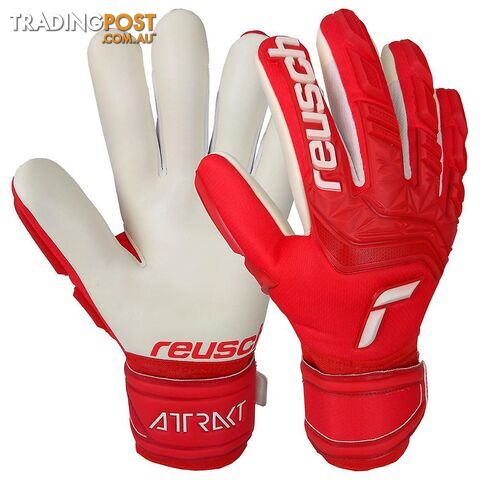 Reusch Attrakt Grip Finger Support GK Gloves - Red/White - REUSCH - 4060485276549