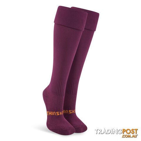 Thinskins Fine Knit Football Socks - Maroon - THINSKINS - 9318317110246