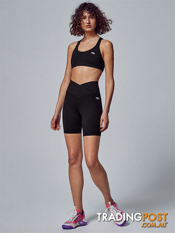 Running Bare Ab Tastic Karma 7 Inch Bike Tight-Black - RUNNING BARE