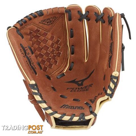 Mizuno Prospect Powerclose 11 Inch Baseball LHT Fielders Glove - Peanut/Black -...