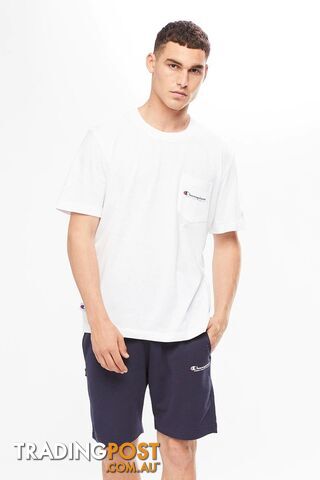 Champion Mens Jersey Script Tee - White - CHAMPION - 9312997121332