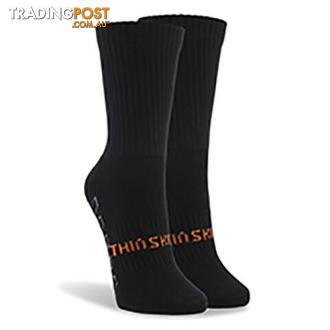 Thinskins Short Fine Knit Football Socks - Black - THINSKINS - 9318317200022