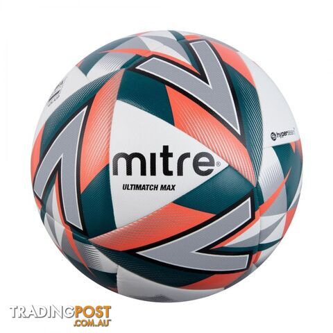 Mitre Ultimatch Max Soccer Ball - White/Orange/Green - MITRE