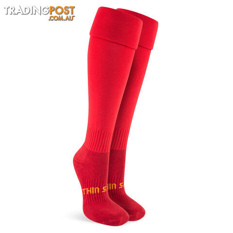 Thinskins Fine Knit Football Socks - Red - THINSKINS