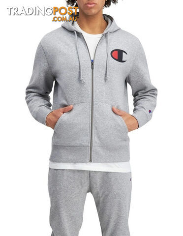 Champion Mens C Logo Zip Hoodie - Grey - CHAMPION