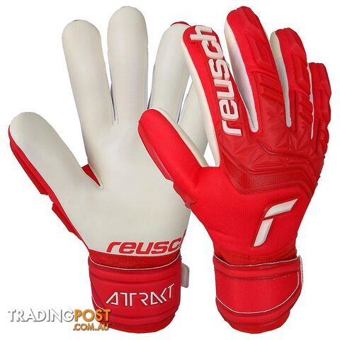 Reusch Attrakt Grip Finger Support GK Gloves - Red/White - REUSCH - 4060485276501