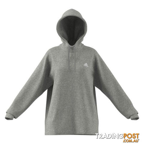 Adidas Womens Studio Fleece Hoodie - Grey - ADIDAS