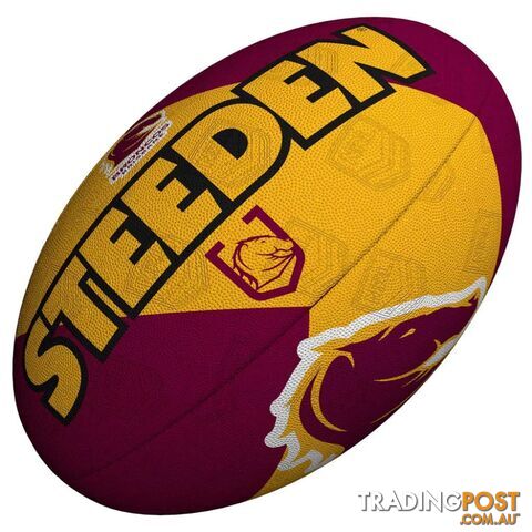 Steeden Brisbane Broncos Supporter NRL Ball Size 5 - STEEDEN