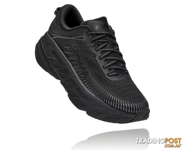Hoka Mens Bondi 7 Running Shoe - Black/Black - HOKA - 194715265325
