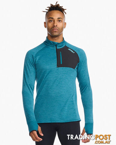 2XU Mens Ignition 1/4 Zip Top - Oceanside/Porcelain - 2XU