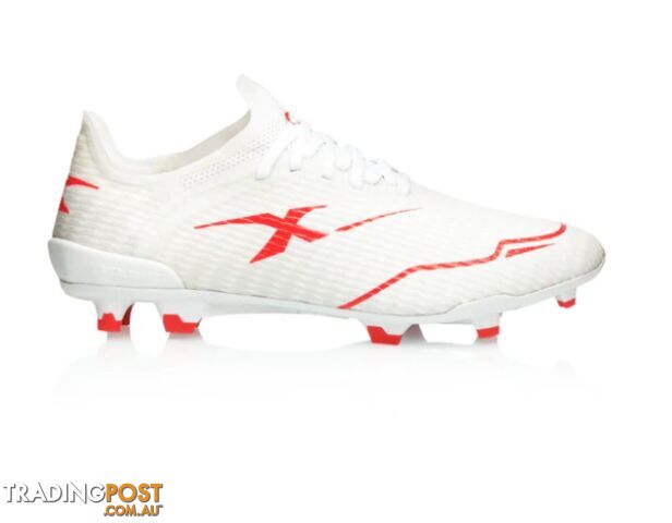 XBlades Voltaic Pro Adult Footy Boot - White/Firehawk Red - XBLADES