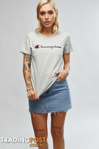 Champion Script SS Tee - Grey - CHAMPION - 9352762701925