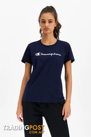 Champion Womens Script SS Tee - Navy - CHAMPION