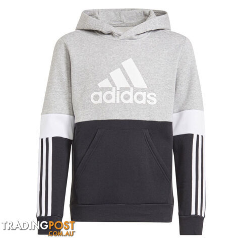 Adidas Boys Colorblock Fleece Hoodie - Black - ADIDAS