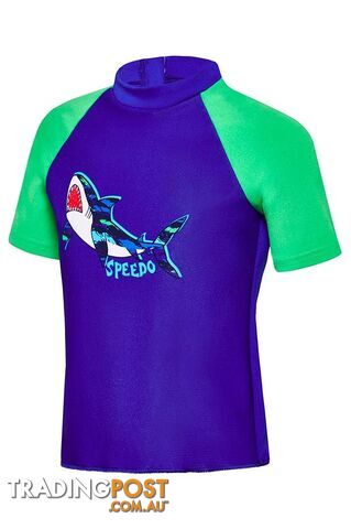 Speedo Junior Boys Camo Shark Ss Suntop - Camo Shark - SPEEDO - 9348729845054