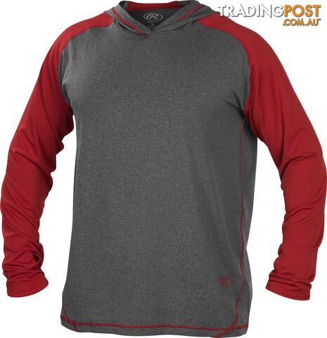 Rawlings Adult Hurler Lightweight Hoodie - Graphite/Scarlet - RAWLINGS