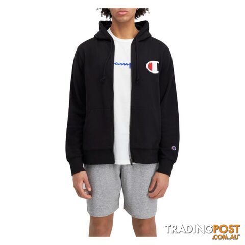 Champion Mens C Logo Zip Hoodie - Black - CHAMPION