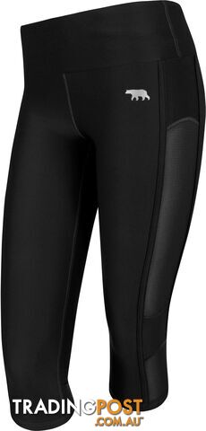 Running Bare Womens High Rise In The Zone 3/4 Tight - Black - RUNNING BARE -...