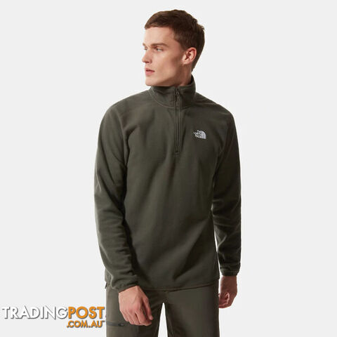 The North Face Mens 100 Glacier 1/4 Zip Top - New Taupe Green - THE NORTH FACE