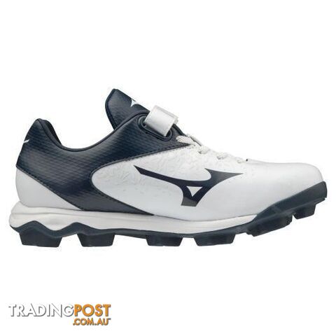 Mizuno Junior Wave Select Nine Diamond Moulded Cleat - White/Navy - MIZUNO -...