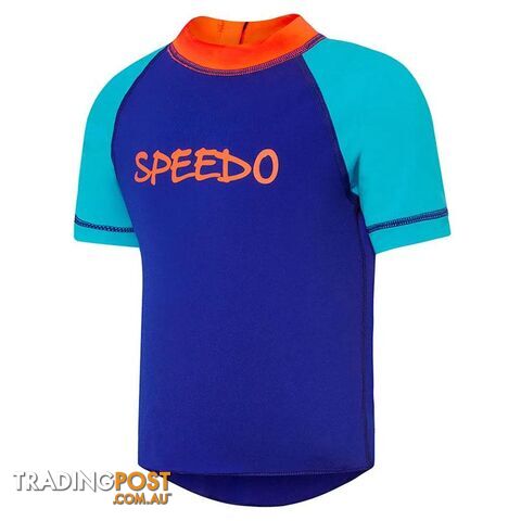 Speedo Junior Boys Logo Short Sleeve Sun Top - Speed/Blue - SPEEDO - 9348729588661 - photo 1 of 1