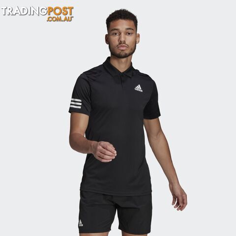 Adidas Mens Club 3Str Polo - Black - ADIDAS