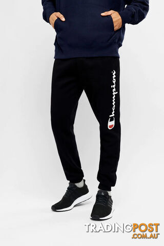 Champion Mens Script Cuff Pant - Black - CHAMPION