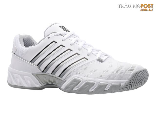K-Swiss Bigshot 4 AC Mens Tennis Shoe - White/Highrise Silver - K-SWISS