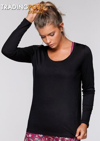 Lorna Jane Enlighten Long Sleeve Top - Black - LORNA JANE - 9326221449307