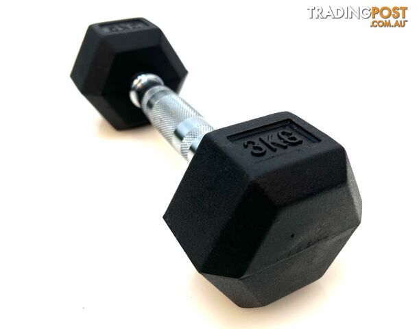 VEO Rubber Hex Dumbbell 3KG - VEO